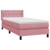 vidaXL Boxspringbett mit Matratze Rosa 100x220 cm Samt
