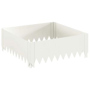 vidaXL Raseneinfassung 60 x 60 x 20 cm Stahl Wei&szlig;