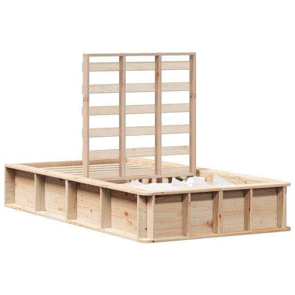 vidaXL Bettrahmen Wachsbraun 75 x 190 cm Massives Kiefernholz