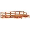 vidaXL Garten-Lounge-Set 7 pcs Wachsbraun Massives Kiefernholz