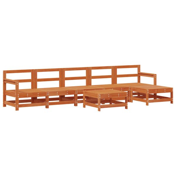 vidaXL Garten-Lounge-Set 7 pcs Wachsbraun Massives Kiefernholz