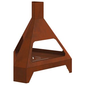 vidaXL Feuerstelle Braun 50 x 43 x 52 cm Wetterfeststahl