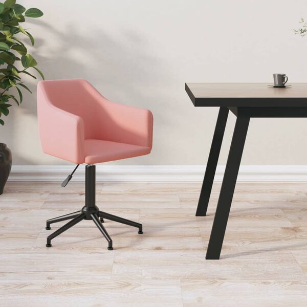 vidaXL Esszimmerstuhl Drehbar Rosa Samt