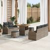 vidaXL Garten-Sofa-Set mit Kissen mit Speicher mit Kissen 8 pcs Grau