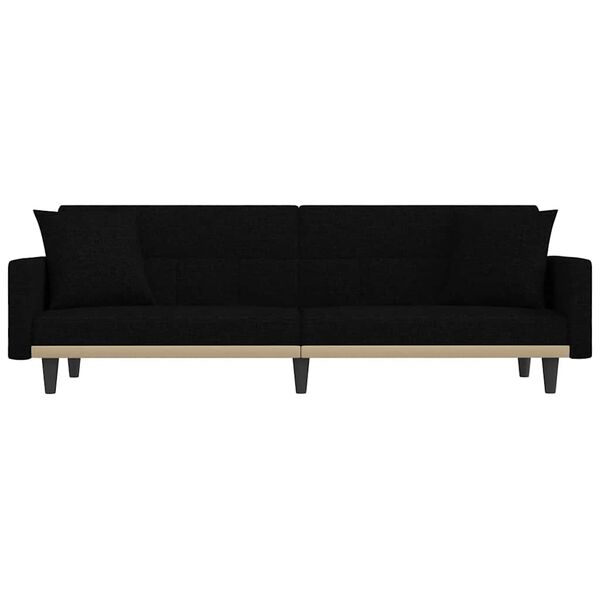 vidaXL Schlafsofa mit Kissen Schwarz Stoff