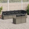 vidaXL Garten-Sofa-Set mit Kissen 8 pcs Grau Poly Rattan