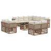 vidaXL Gartensofa-set 12 stk. Beige Poly-Rattan
