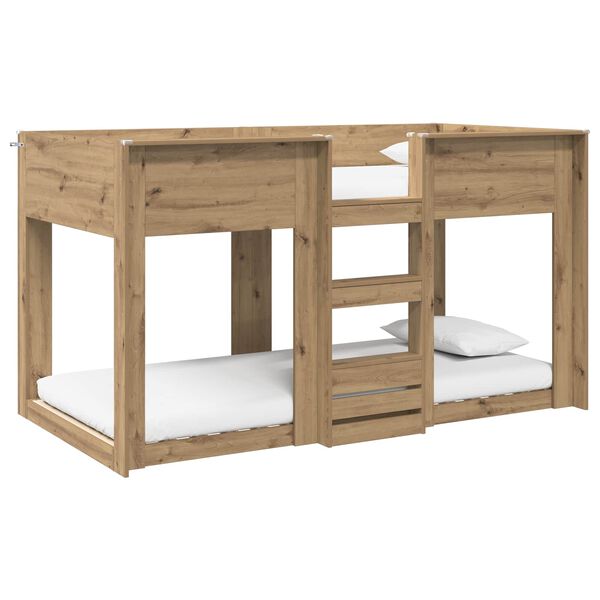 vidaXL Etagenbett f&uuml;r Kinder Artisan-Eiche 100 x 200 cm Holzwerkstoff