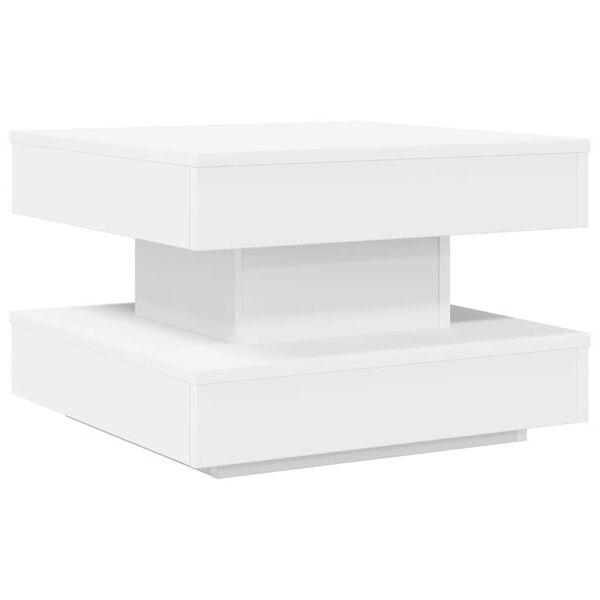 vidaXL Couchtisch 360-Grad Drehbar Wei&szlig; 50x50x34,5 cm