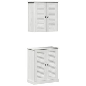 vidaXL Badezimmerm&ouml;bel-Set 2 Stk. Wei&szlig; und Antikwei&szlig; 67,5 x 34 x 80 cm