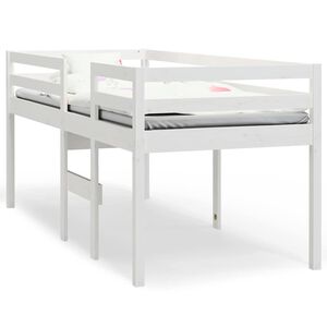vidaXL Hochbett Wei&szlig; 90x200 cm Massivholz Kiefer