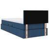 vidaXL Bett mit Stauraum und LED mit Matratze Blau 100 x 200 cm Stoff