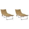 vidaXL Klappbare Sonnenliege mit Kissen 2 pcs Beige
