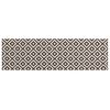 vidaXL K&uuml;chen Teppich Grau-wei&szlig;e Rauten 150 x 45 cm 100% Polyamid