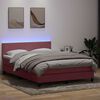 vidaXL Boxspringbett mit Matratze & LED Rosa 160x210 cm Samt