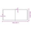 vidaXL Tischplatte 140x60x(2-6) cm Massivholz Behandelt Baumkante