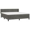 vidaXL Boxspringbett mit Matratze Dunkelgrau 180x200 cm Samt
