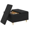 vidaXL Knopf Hocker mit Kissen Schwarz 80 x 80 x 45 cm Kunstleder