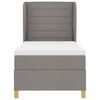 vidaXL Boxspringbett mit Matratze Dunkelgrau 90x190 cm Taupe Stoff