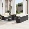 vidaXL Garten-Sofa-Set mit Kissen mit Kissen 10 pcs Schwarz und Creme