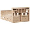 vidaXL Massivholzbett mit Regal ohne Matratze 140x200 cm Kiefernholz