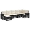 vidaXL Gartensofa-set 7 pcs Schwarz und Cremewei&szlig; Poly-Rattan
