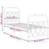 vidaXL Bettgestell mit Kopf- und Fu&szlig;teil Metall Wei&szlig; 75x190 cm