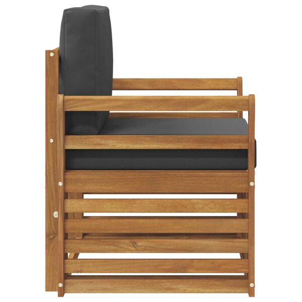 vidaXL Outdoor-Sofagarnitur Massives Akazienholz und Polyester Natur