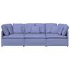 vidaXL Modulares Sofa mit Kissen Stoff Jeansblau