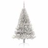 vidaXL Künstlicher vorbeleuchteter Weihnachtsbaum Silber 180 cm