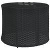 vidaXL 3-tlg. Garten-Sofagarnitur Halbrund Schwarz Poly-Rattan