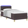 vidaXL LED Boxspringbett mit Matratze Dunkelbraun 90 x 200 cm Stoff