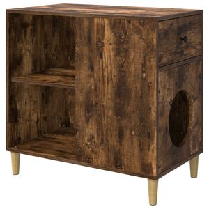 vidaXL Katzenhaus Ger&auml;ucherte Eiche 72 x 42,5 x 70 cm Holzwerkstoff