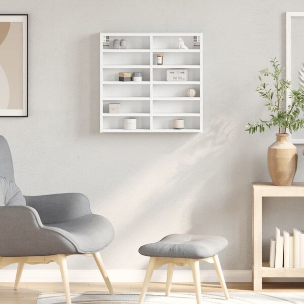 vidaXL Vitrinenschrank Weiß 60x8,5x58 cm Holzwerkstoff