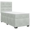 vidaXL Boxspringbett mit Matratze Hellgrau 80 x 200 cm Samt