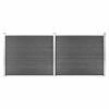 vidaXL Zaunelement Set WPC 353x146 cm Schwarz