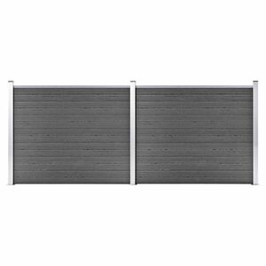 vidaXL Zaunelement Set WPC 353x146 cm Schwarz