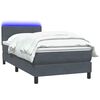 vidaXL Boxspringbett mit Matratze & LED Dunkelgrau 100x210 cm Samt