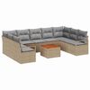 vidaXL Garten-Sofa-Set mit Kissen 10 pcs Beige Poly Rattan