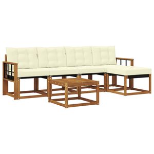 vidaXL Outdoor-Sofagarnitur 6 stk. Natur und Creme