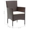 vidaXL 5-tlg. Garten-Essgruppe mit Kissen Poly Rattan Braun