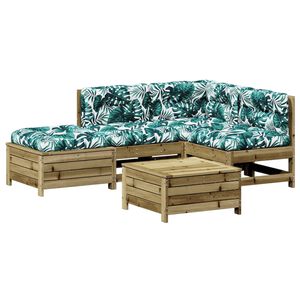 vidaXL 5-tlg. Garten-Lounge-Set mit Kissen Impr&auml;gniertes Kiefernholz