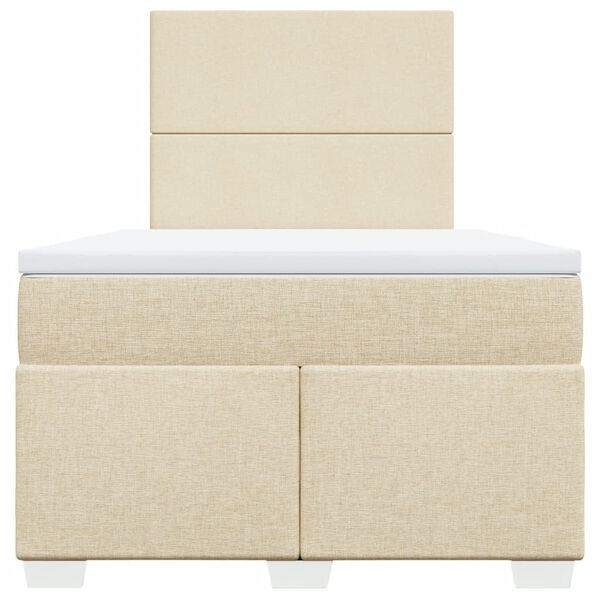 vidaXL Boxspringbett mit Matratze Creme 120x200 cm Stoff