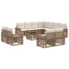 vidaXL Gartensofa-set 12 pcs Beige und Cremewei&szlig; Poly-Rattan