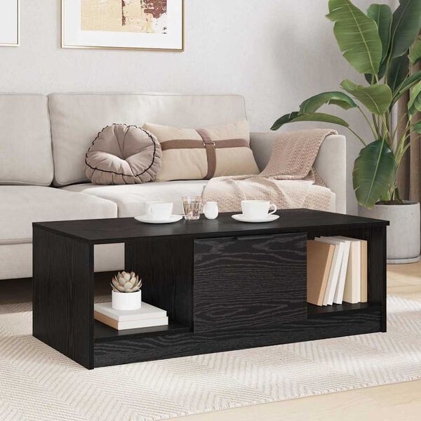 vidaXL Couchtisch Schwarz Eichen-Optik 102 x 50 x 36cm Holzwerkstoff