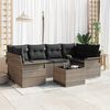 vidaXL Garten-Sofa-Set 7 pcs Grau Poly-Rattan und Stahl und Glas