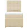 vidaXL Boxspringbett mit Matratze Creme 100x200 cm Stoff