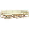 vidaXL Outdoor-Sofagarnitur 7 Stk. Wei&szlig; und Creme