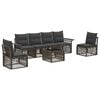 vidaXL Gartensofa-set 7 stk. 6-Sitzer Grau Poly-Rattan