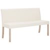vidaXL Sitzbank 139,5 cm Cremewei&szlig; Kunstleder